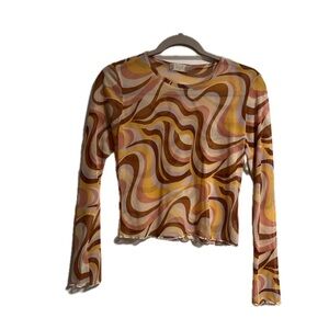 Altar'd State Retro Wave Long Sleeve Top